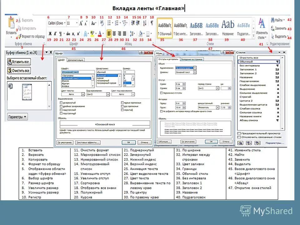 Лента вкладок. Названия вкладок ленты. Лента вкладок в Ворде. (Лента – вкладка Главная – группа Абзац. Открывать вкладку в группе вкладок