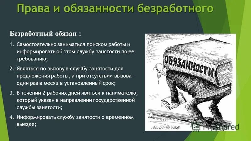 Правовой статус безработного. Права и обязанности безработного. Обязанности безработного. Права и обязанности безработных граждан таблица.