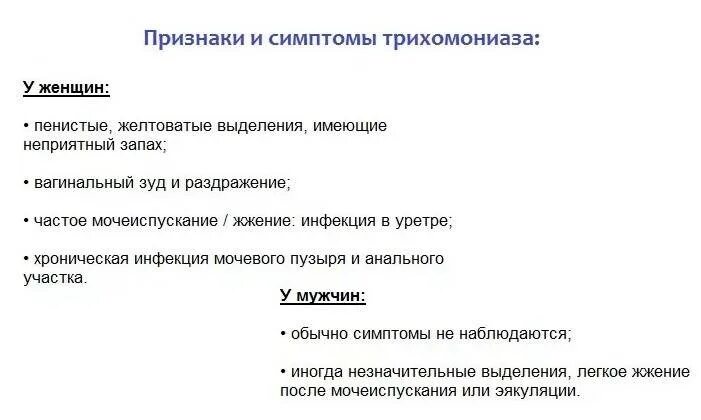 Трихомонада у женщин симптомы