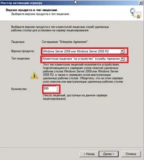 Окно мастера активации