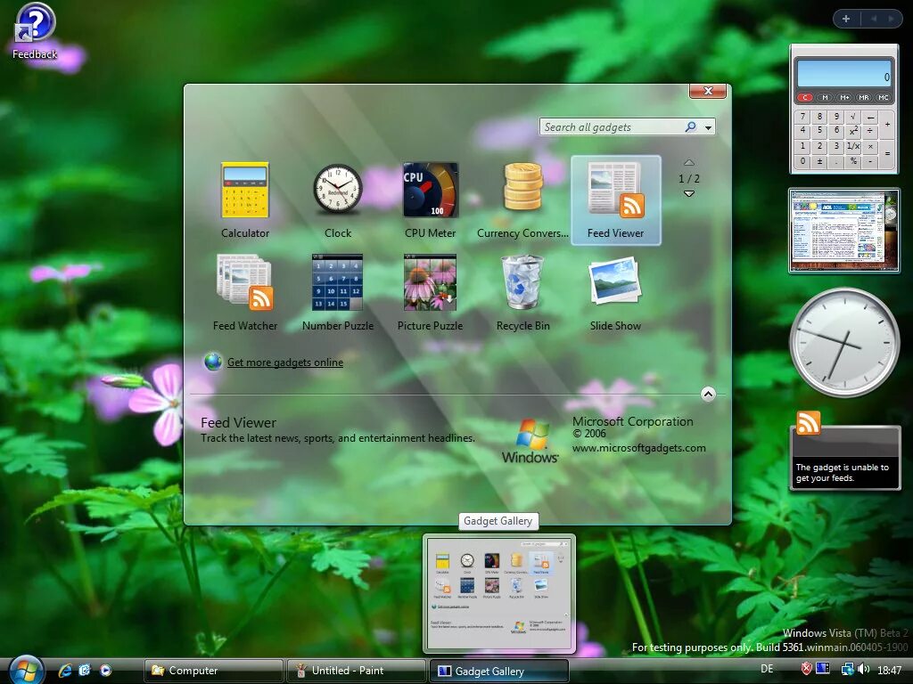 Vista simulator. Windows vista виджеты. windows vista гаджеты. разработка windows vista. гаджеты для windows xp.