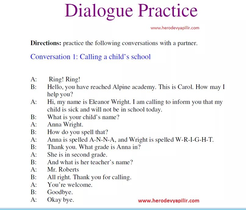 Tell dialogue