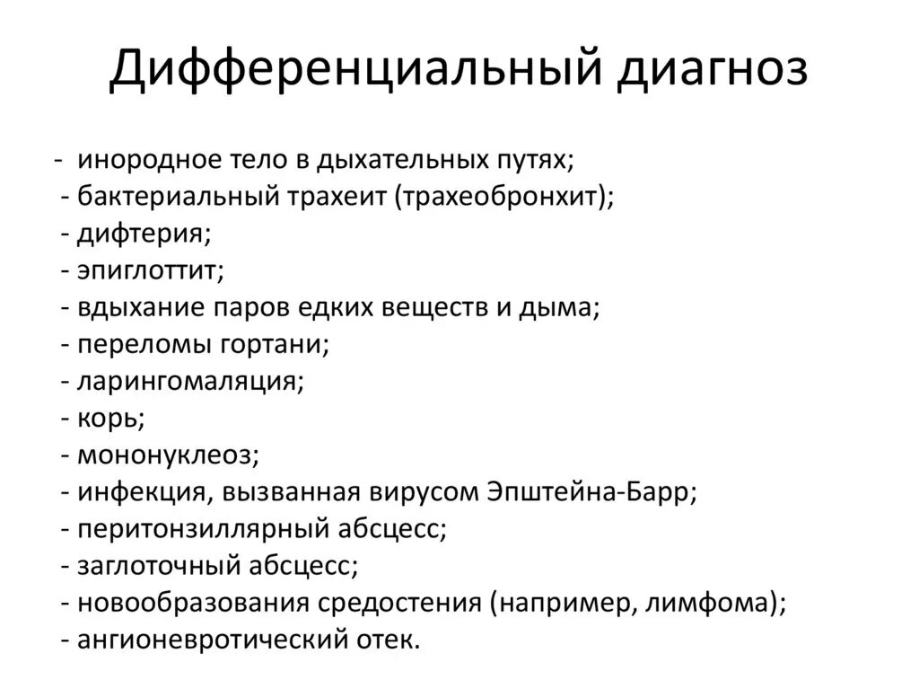 Абсцесс карта вызова. Заглоточный абсцесс дифференциальная диагностика. Диф диагноз заглоточного абсцесса. Врожденный стридор дифференциальная диагностика. Диф диагностика заглоточного абсцесса.