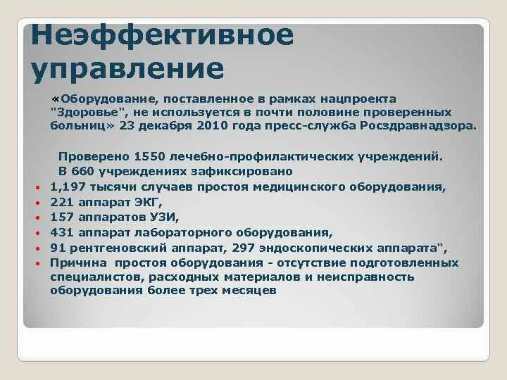 Неэффективная программа