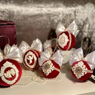 Новогодние шары из бархата