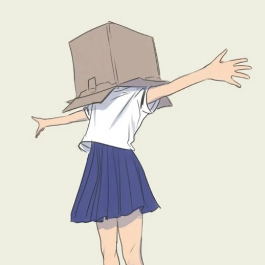 Девушка с коробкой на голове. Картонная коробка на голове. Девушка с коробкой на голове. Девочка с коробкой на голове рисунок. Коробка на голове.