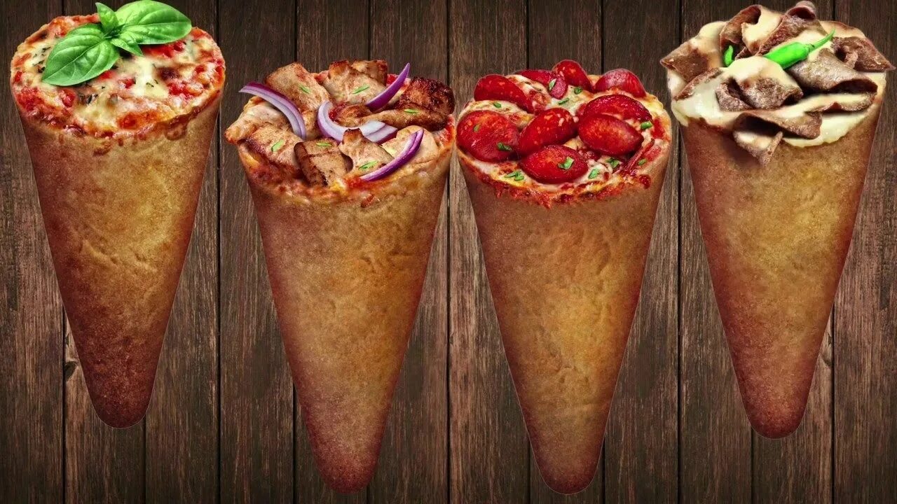 Кулек фуд. Коно пицца. Коно пицца Торнадо. Конусная пицца. Пицца в рожке.