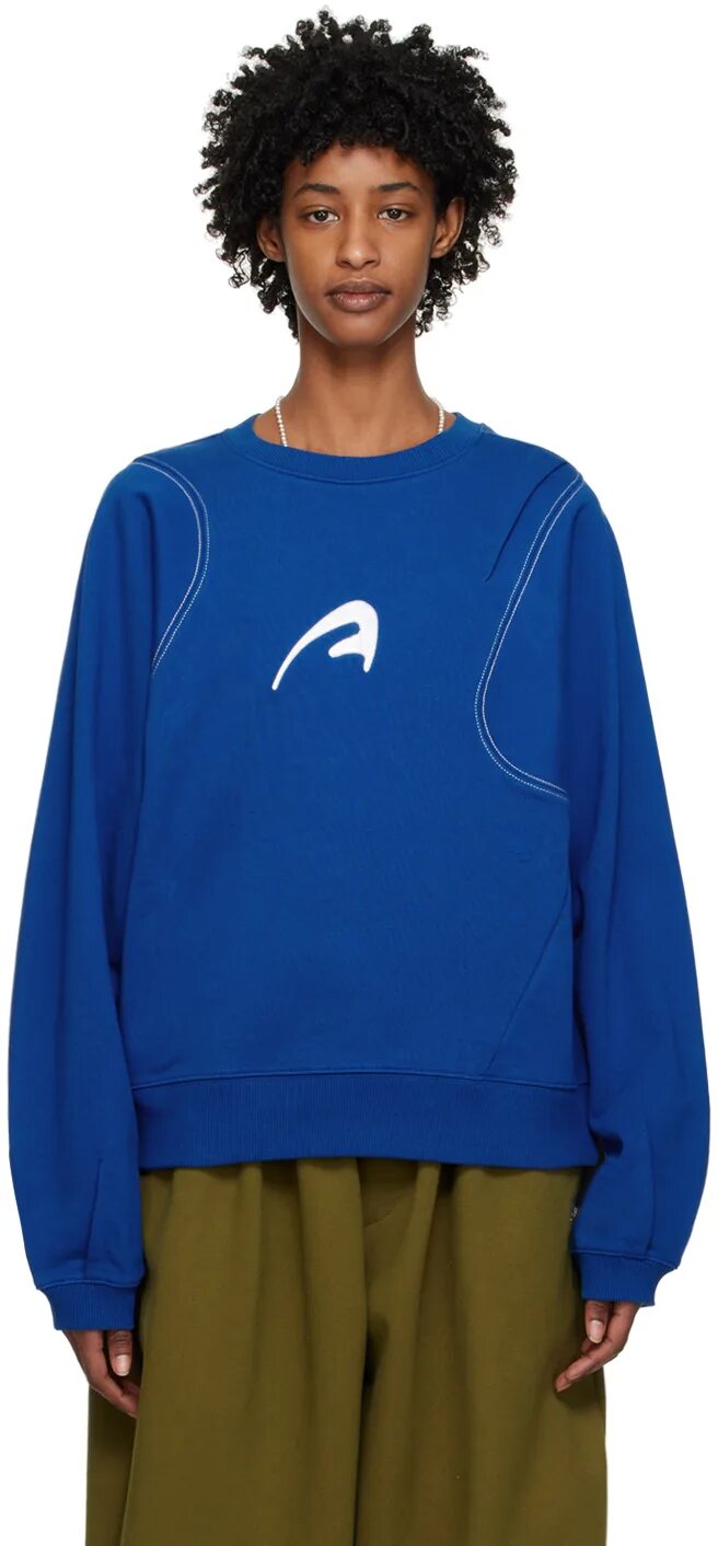Ader error. Толстовка синяя укороченная. adererror slice logo sweatshirts. adererror slice logo. adererror slice logo swet.
