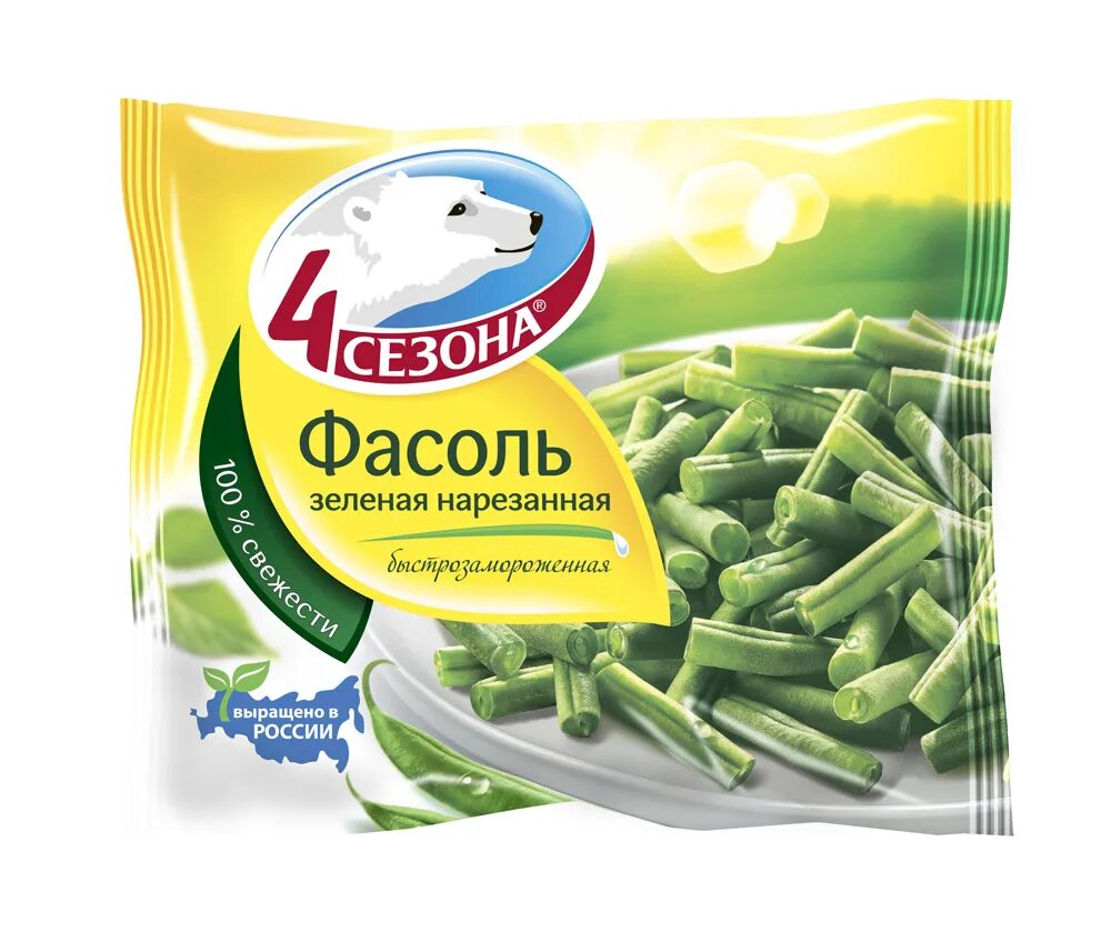 Фасоль 4. Фасоль стручковая резаная быстрозамороженная &quot;зеленая грядка&quot; 400г20.
