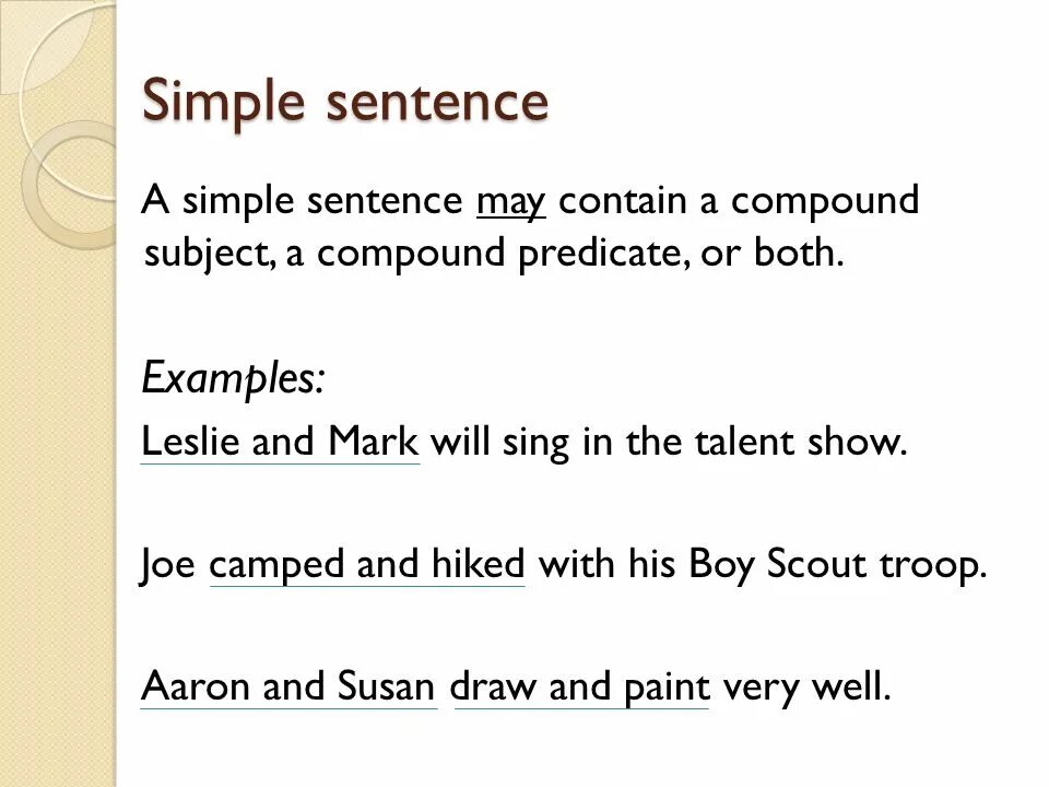 Simple and Compound sentences. Simple sentence. Simple sentence примеры. Simple sentence example.