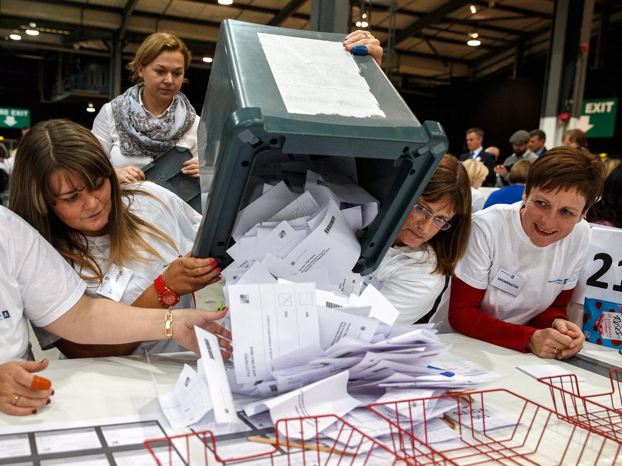 Counting votes. Counting votes