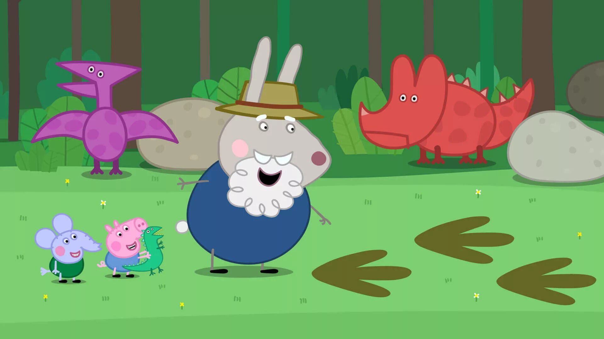 Пеппа кролики. Peppa Pig Grampy Rabbit's Dinosaur Park. Peppa Pig Grampy Rabbit.