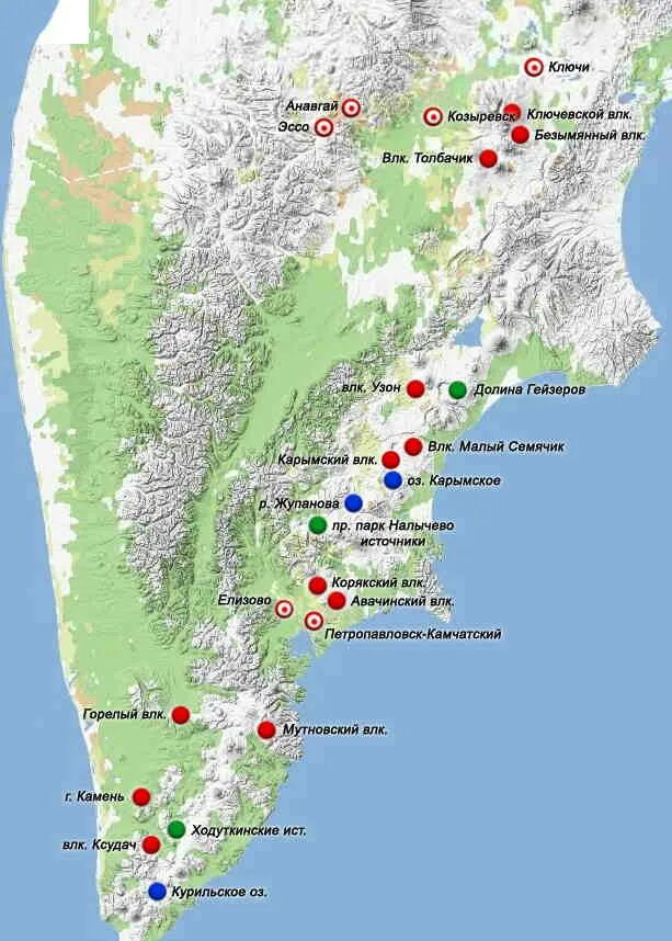 карымский вулкан на карте. вулканы камчатки на карте. вулкан ичинская сопка на карте. карымский вулкан на карте. вулканы на полуострове камчатка на карте.
