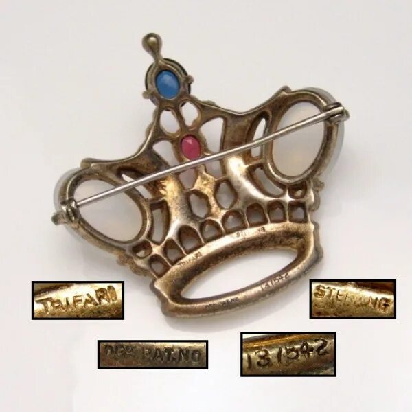 Sterling Trifari Alfred Philippe Crown Brooch. Винтажная бижутерия Трифари. Клеймо Trifari по годам.