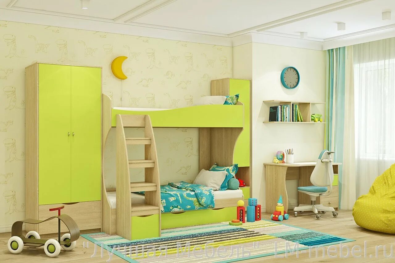 Кровать Пионер кр26. Детская мебель. Мебель в детскую комнату. Детские комнаты мебель.