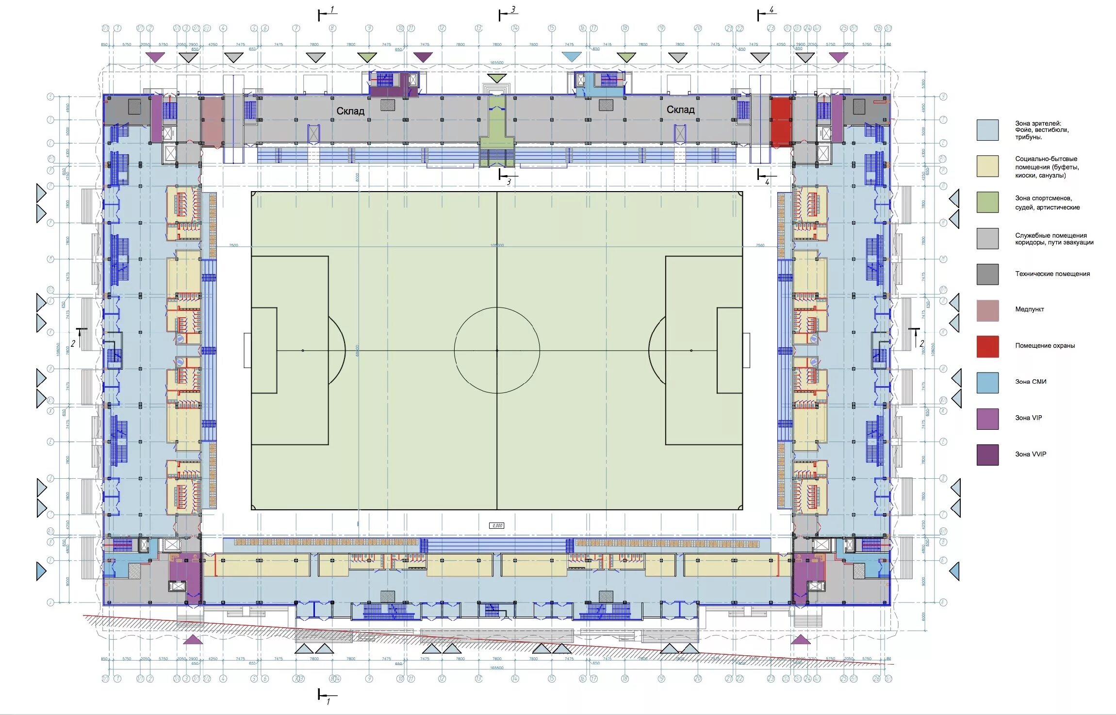 5000 план. Футбольное поле с трибунами план. Планировка футбольного стадиона. Универсальный спортивный зал экспликация помещений.