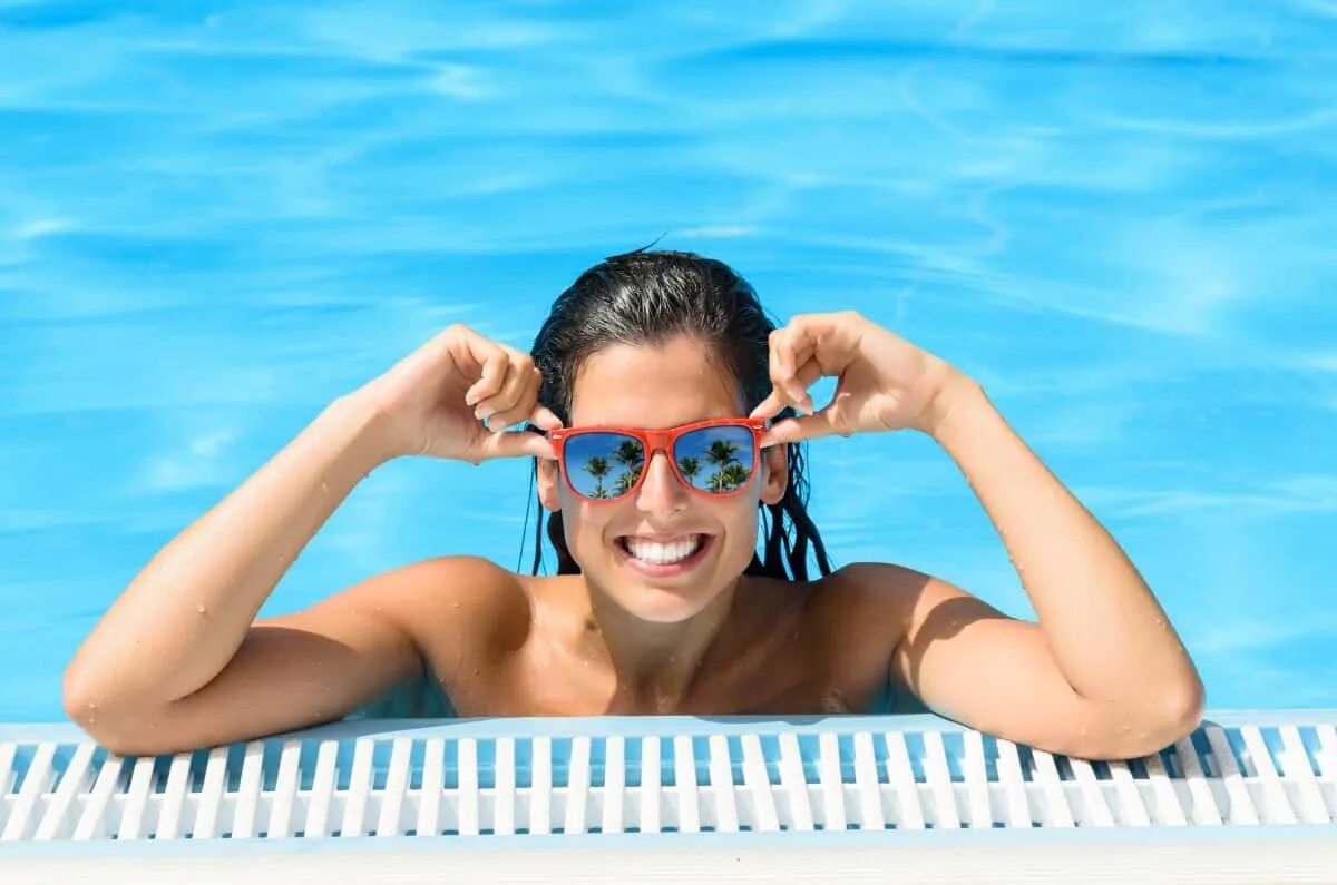 Enjoying swimming