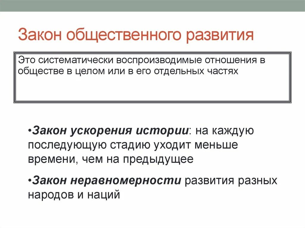 Общественные законы. Развитие законодательства общественного прогресса. План проблема общественного развития. Закон ускорения истории в каждую.