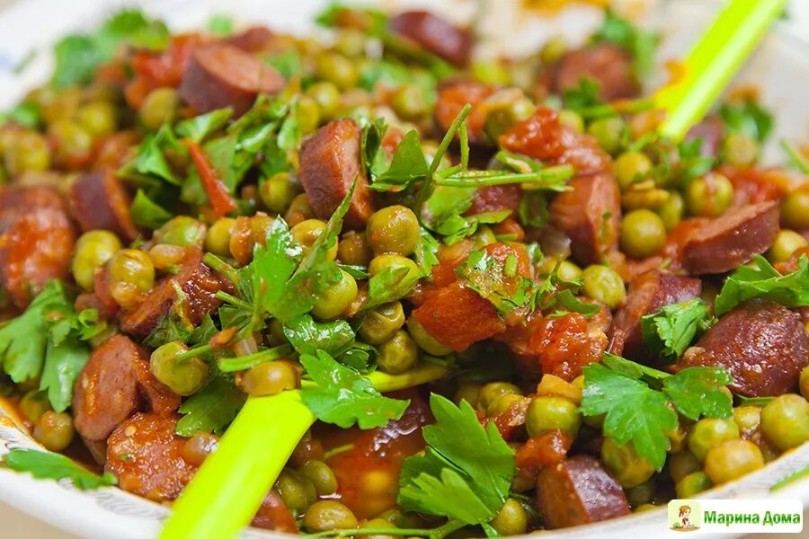 постный салат с горошком. салат с зелёным горошком.