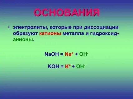 Какие вещества при диссоциации образуют ионы водорода