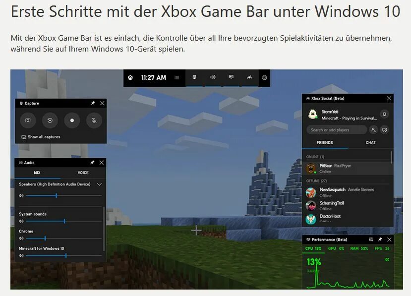 Xbox game Bar. Xbox game Bar как записать видео экрана. Как сделать запись игрового процесса. Xbox game Bar для отображения fps в играх.