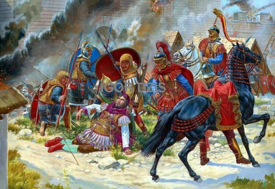 После битвы персидское царство перестало существовать. Дзысь художник. Батальная живопись Игоря Дзысь.