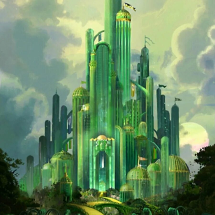 Emerald city. Изумрудный город страны оз. Изумрудный город дворец Гудвина. Волшебник изумрудного города замок изумрудный. Изумрудный город Гудвин арт.