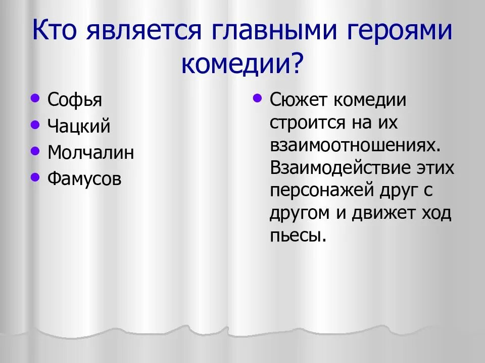 Произведения является одним из основных. Взаимодействие с разными персонажами Фамусов. В ходе произведения. Взаимоотношения Молчалина с другими персонажами.