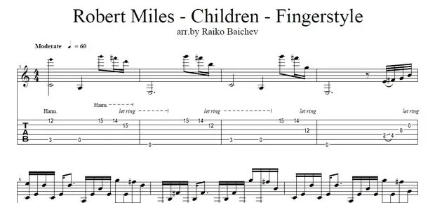 Child tabs. Robert Miles children табы.