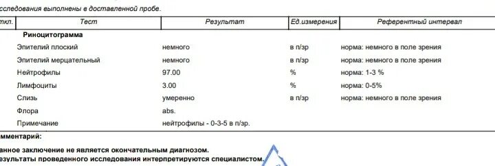 Что показывает мазок из носа