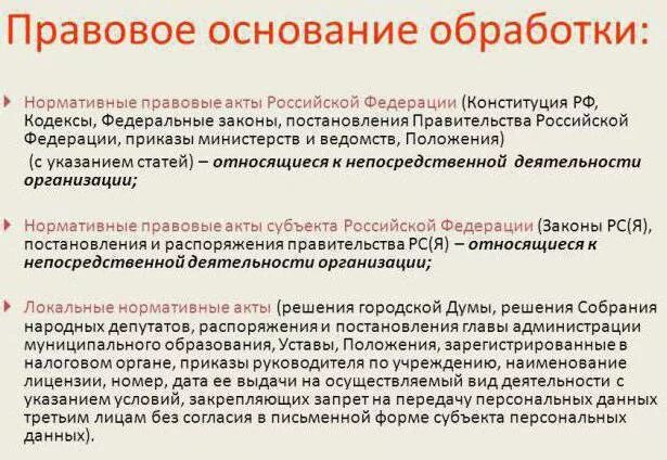 Основания обработки персональных данных. Правовое основание обработки персональных. Правовое основание обработки персональных данных что писать. Правовые основания обработки персональных данных образец.