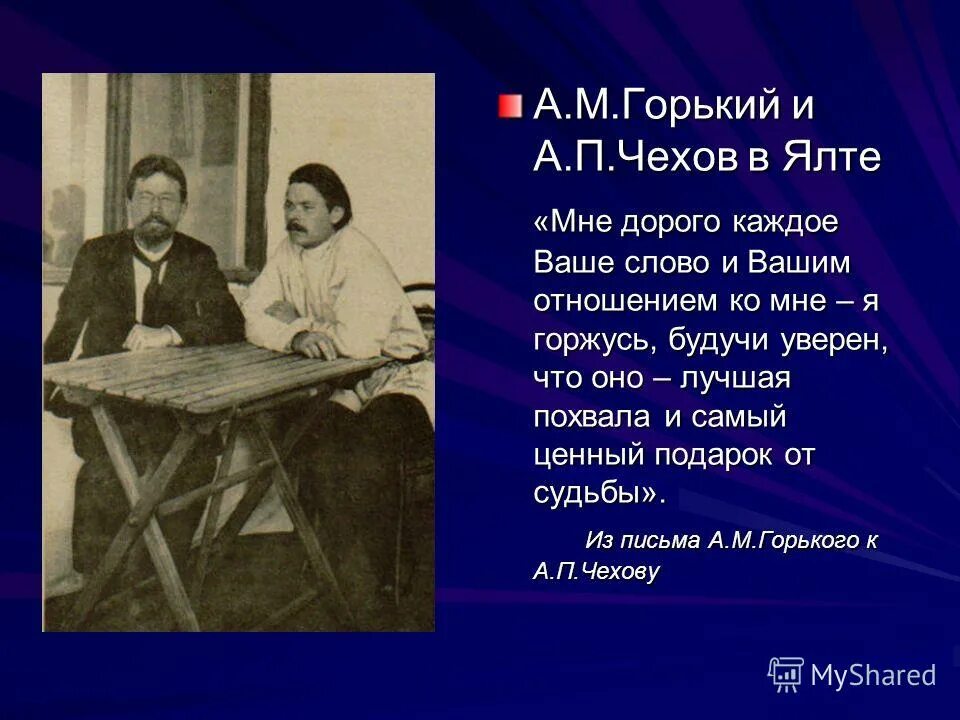 М горький все слова. Чехов и Горький в Ялте. Горький в Ялте. Чехов и Горький отношения.