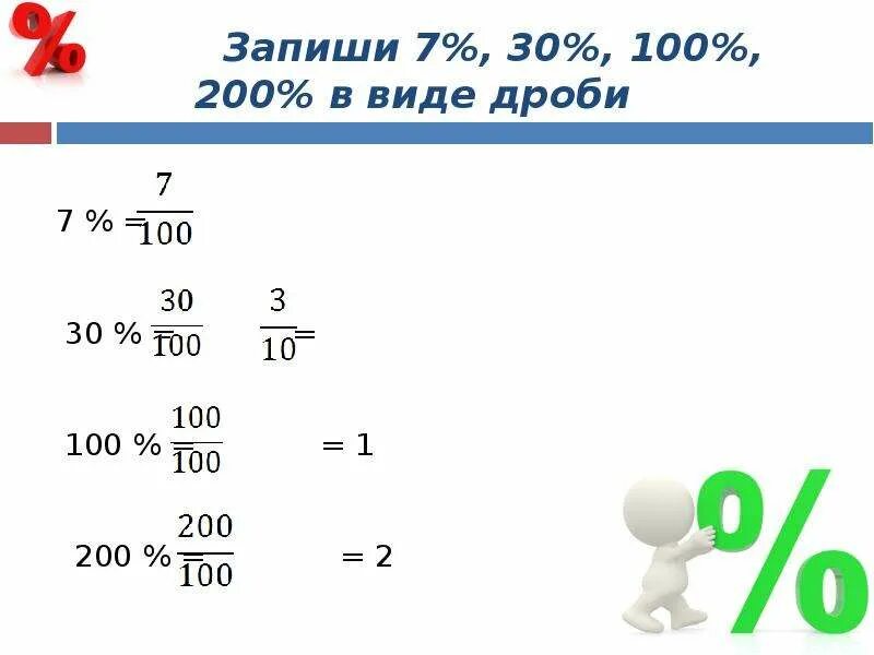 Записать в виде дроби. Запишите в виде дроби. Запишите дробь в виде процентов. Запишите в виде дроби 7%.