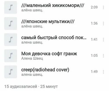 Тест на алену швец песни