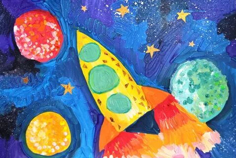 Рисунки космос для детей 4 5 лет