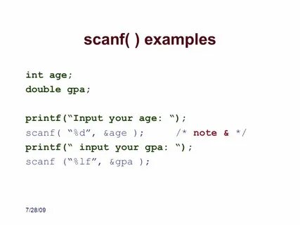 Age int input