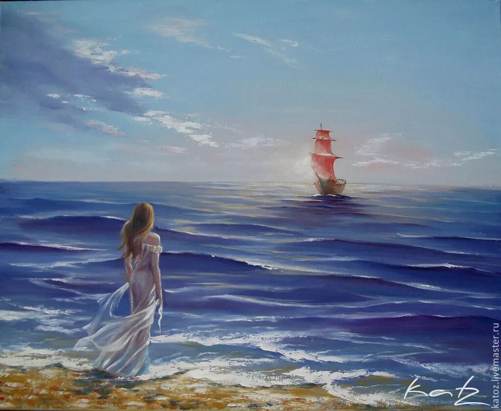 Александр грин алые паруса ил. Картина алые паруса и ассоль. Корабль с белыми парусами. Картина алые паруса и ассоль художник. Девушка провожает парусник в море.