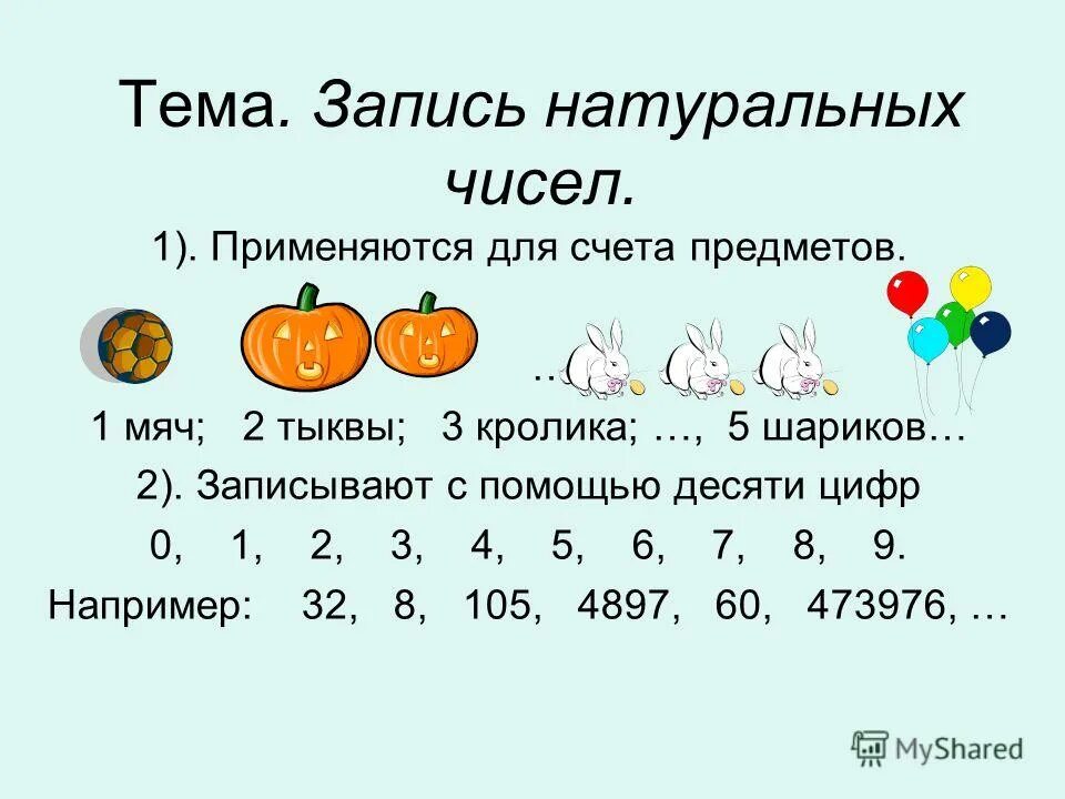 Натуральные числа информация