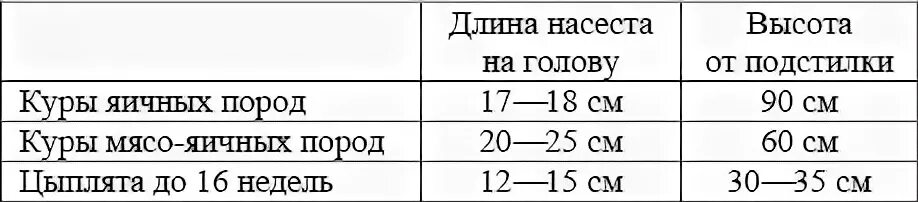 Насест для кур размеры