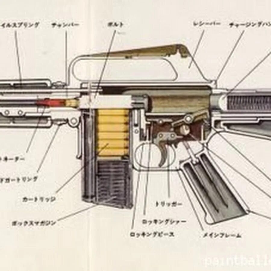 Автоматик карта. M16 винтовка схема. Винтовка ar15 чертеж. Винтовка ar15 в разрезе. Строение m16.