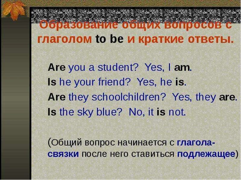 5 отрицательных предложений to be