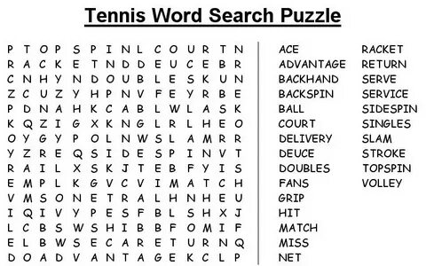 Tennis words