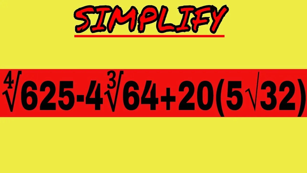 44 55 8. √(5&32)-∛64. 3∛8+4√(5&-32)+∜((-5)^4 );. +5 ∜10000 - 4∛-64. ∜(-8+8i*√3).