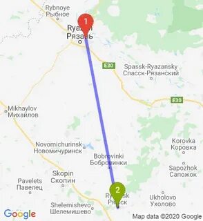 Рязань новомичуринск расстояние