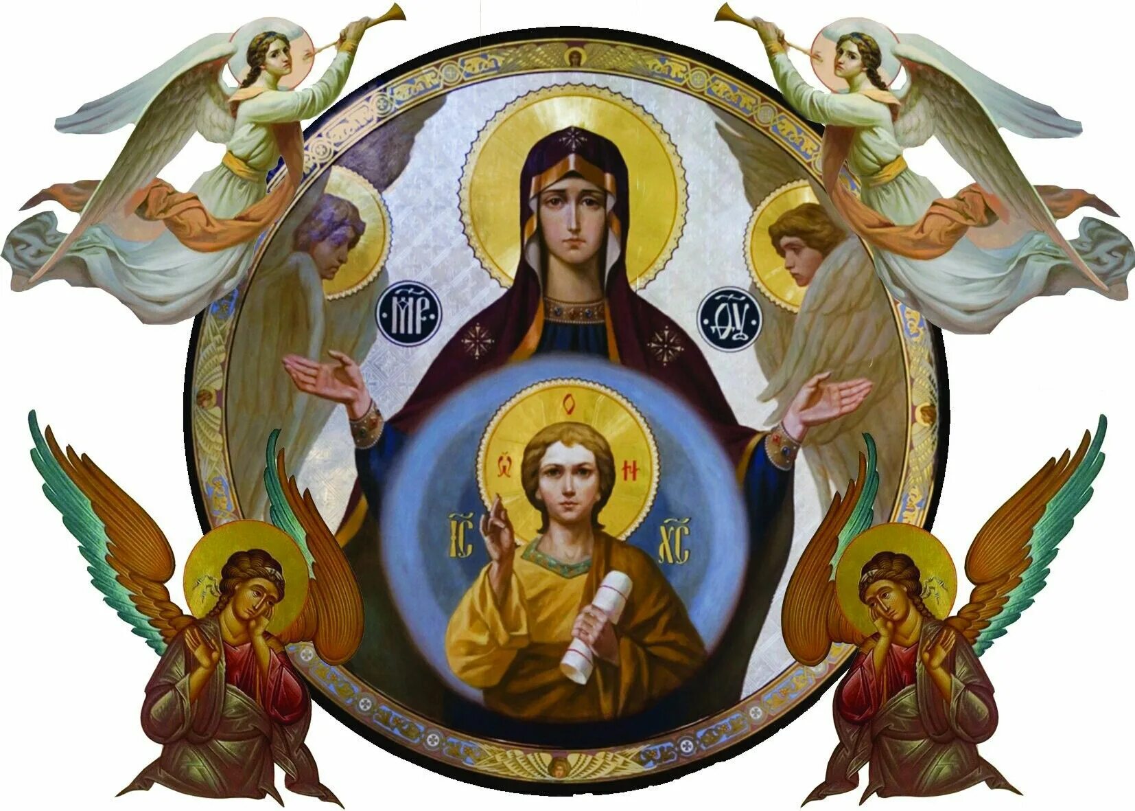 Икона Иисуса Христа Херувим. Икона Божией матери херувимы ангелы. Богородица Честнейшая Херувим икона. Богородица и ангелы.