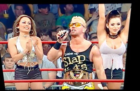 Jeff Jarrett and the nWo 2000 girls Midajah and Kim Kanner. 