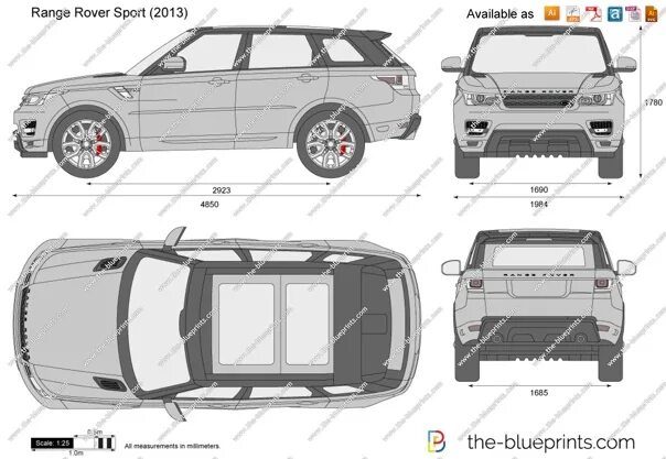 Размер рендж ровер спорт. Range Rover Sport 2 габариты. Range Rover Sport 2010 габариты. Range Rover Sport 2006 чертежи. Range Rover Sport 2014 габариты.