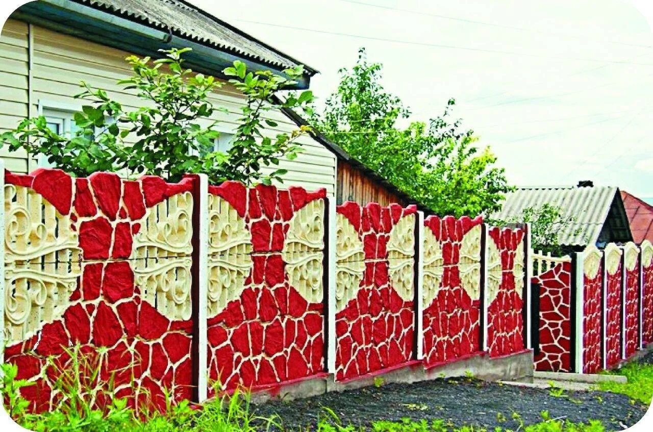 Покраска бетонного забора