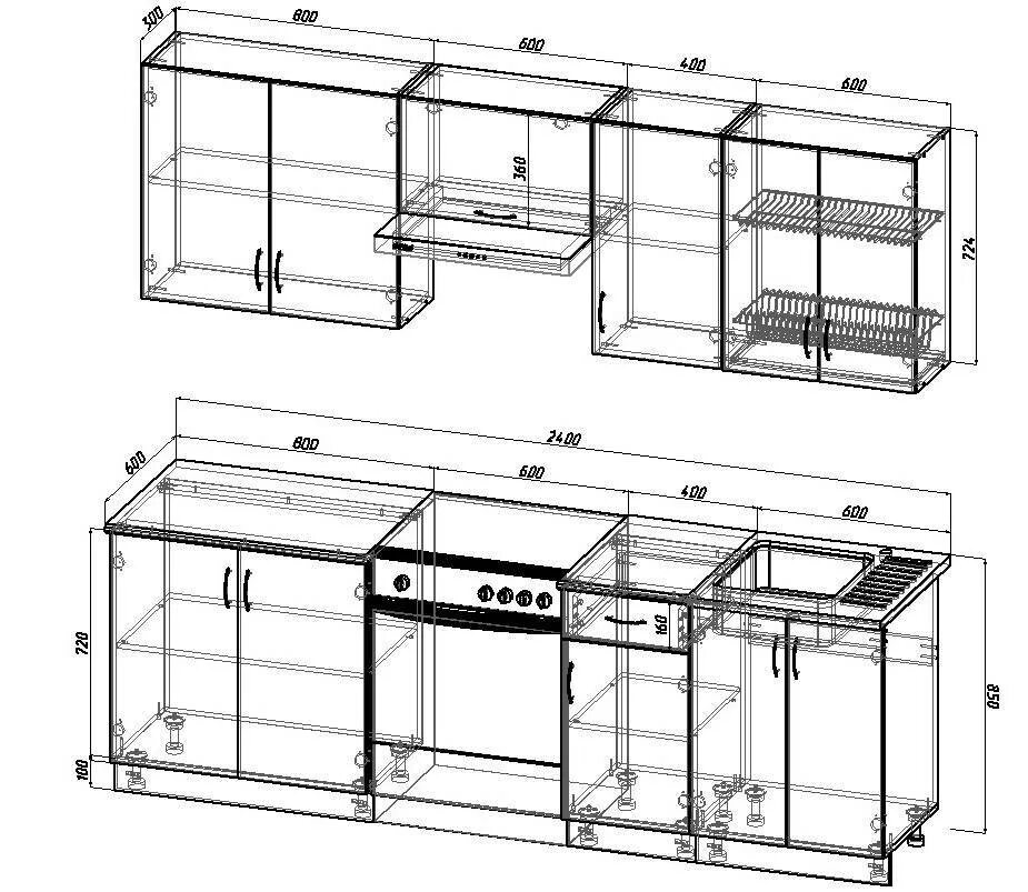 Кухонный гарнитур чертеж. Высота модуля кухонного гарнитура. Корпус кухонного гарнитура. Габариты кухонной гарнитуры. Размеры готовой кухни