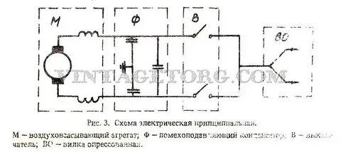 Принципиальная электрическая схема пылесосов